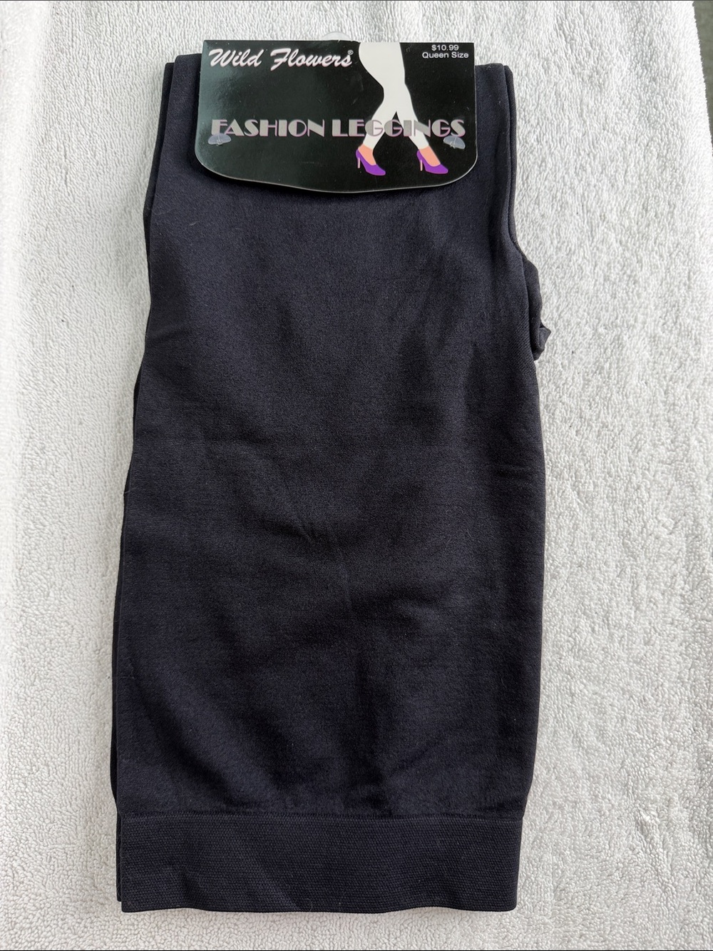 Wild Flowers Fashion black leggings size Queen